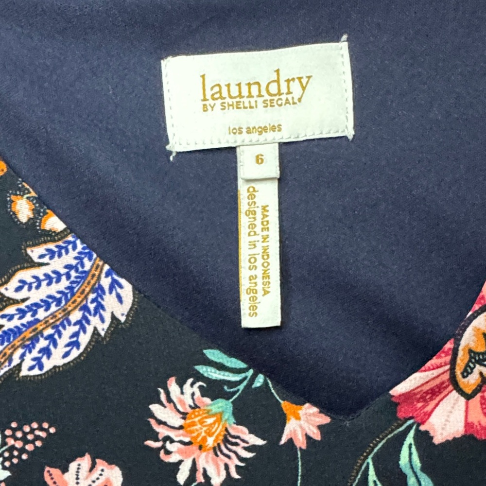 Laundry By Shelli Segal Women’s Black & Floral Print Flowy Dress — Size 6 - Picture 2 of 7